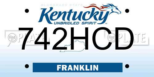 742HCD Kentucky License Plate