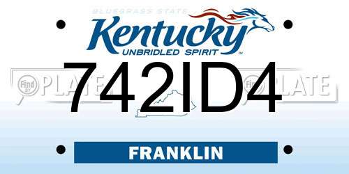742ID4 Kentucky License Plate