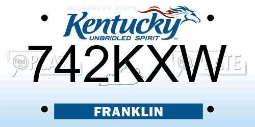 742KXW Kentucky License Plate