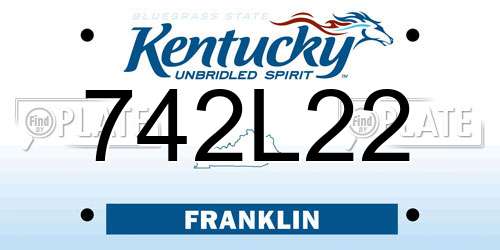 742L22 Kentucky License Plate