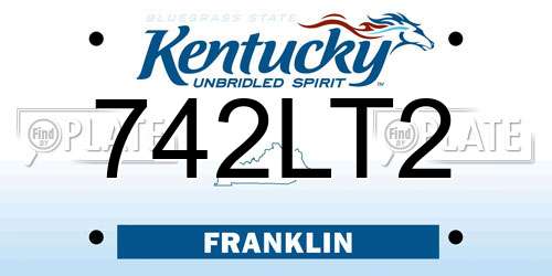 742LT2 Kentucky License Plate