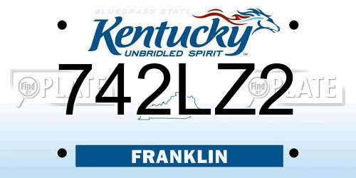 742LZ2 Kentucky License Plate