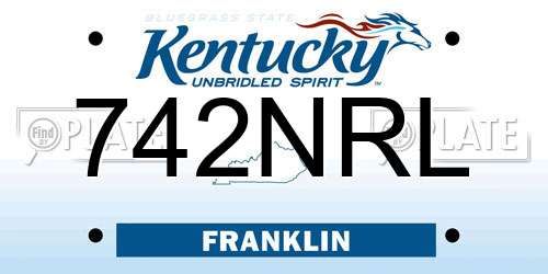 742NRL Kentucky License Plate