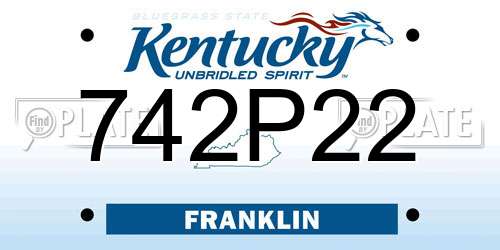 742P22 Kentucky License Plate