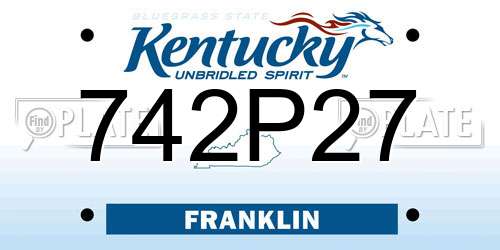 742P27 Kentucky License Plate