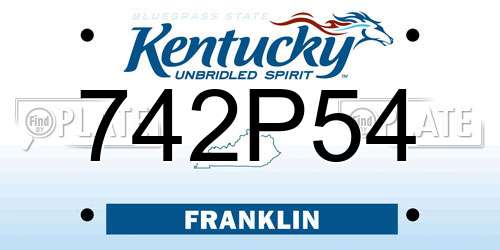 742P54 Kentucky License Plate