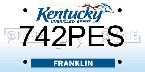 742PES Kentucky License Plate