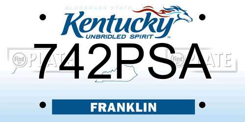 742PSA Kentucky License Plate