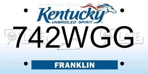 742WGG Kentucky License Plate