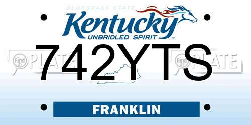 742YTS Kentucky License Plate
