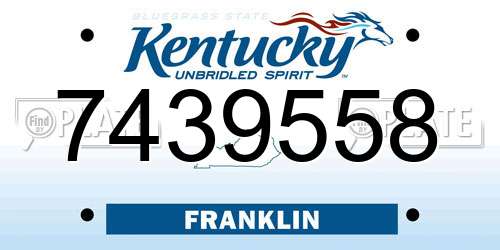 7439558 Kentucky License Plate