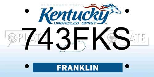 743FKS Kentucky License Plate