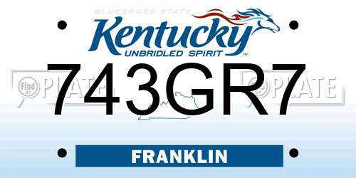 743GR7 Kentucky License Plate