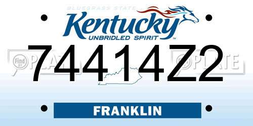 74414Z2 Kentucky License Plate
