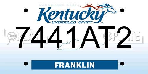 7441AT2 Kentucky License Plate