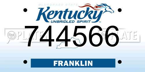 744566 Kentucky License Plate