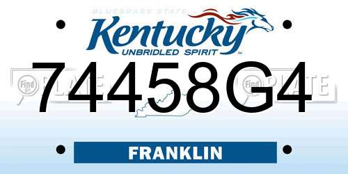 74458G4 Kentucky License Plate