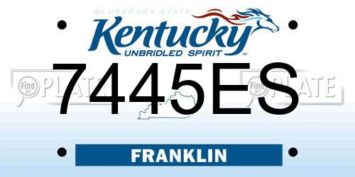 7445ES Kentucky License Plate