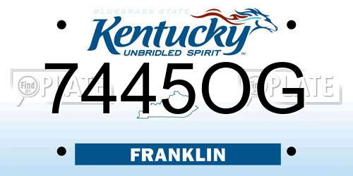 7445OG Kentucky License Plate