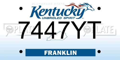 7447YT Kentucky License Plate