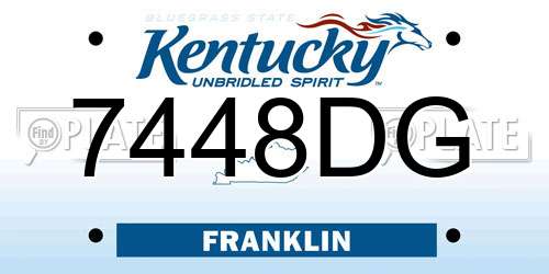 7448DG Kentucky License Plate