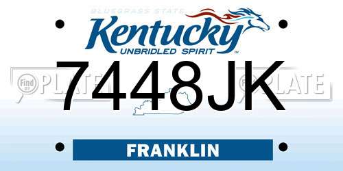7448JK Kentucky License Plate