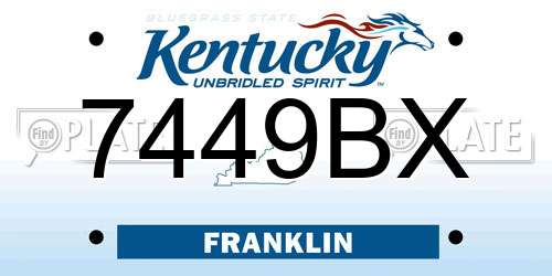 7449BX Kentucky License Plate