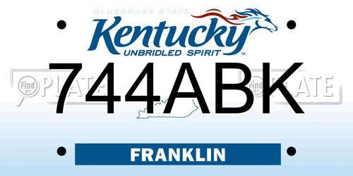 744ABK Kentucky License Plate