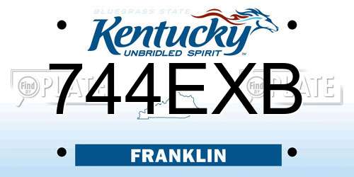 744EXB Kentucky License Plate