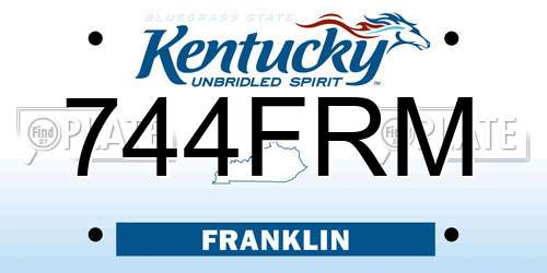 744FRM Kentucky License Plate