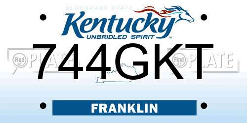 744GKT Kentucky License Plate