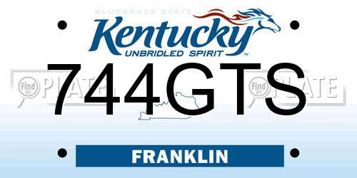 744GTS Kentucky License Plate