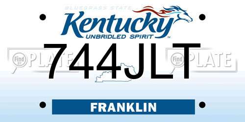 744JLT Kentucky License Plate