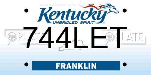 744LET Kentucky License Plate