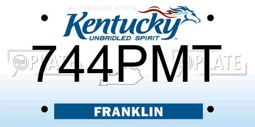 744PMT Kentucky License Plate