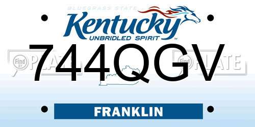 744QGV Kentucky License Plate