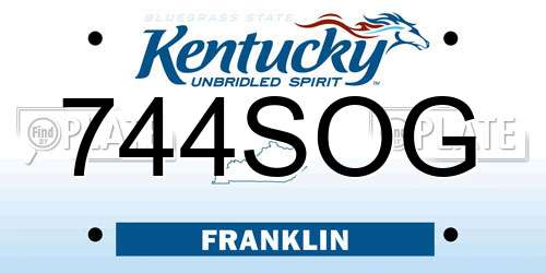 744SOG Kentucky License Plate