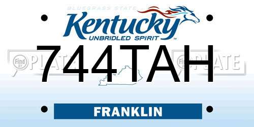 744TAH Kentucky License Plate