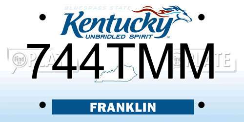 744TMM Kentucky License Plate