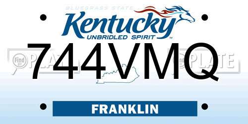 744VMQ Kentucky License Plate