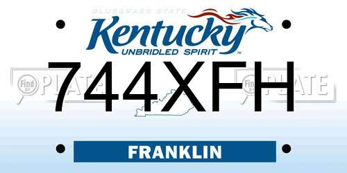 744XFH Kentucky License Plate