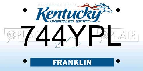 744YPL Kentucky License Plate