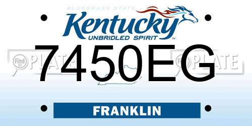 7450EG Kentucky License Plate
