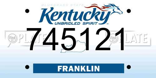 745121 Kentucky License Plate