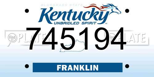 745194 Kentucky License Plate