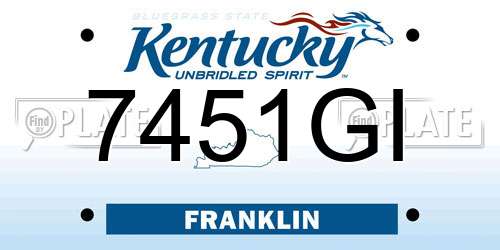 7451GI Kentucky License Plate