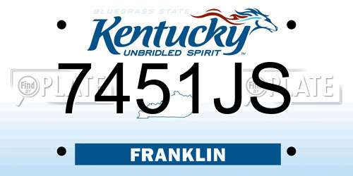 7451JS Kentucky License Plate