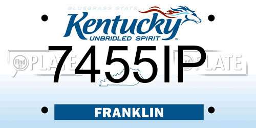 7455IP Kentucky License Plate