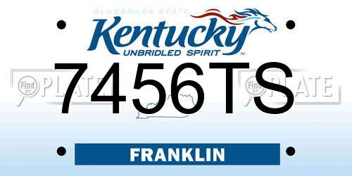 7456TS Kentucky License Plate
