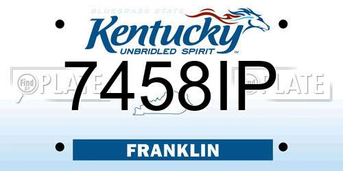 7458IP Kentucky License Plate